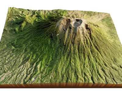 Mount Agung 3d model terrain 3D model