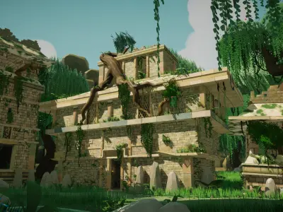 Stylized Ancient Ruins Environment Low-poly 3D model