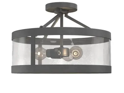 Gresham Collection Three-Light Semi-Flush Convertible 3D model