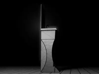 Public Metal Sink - 22 - Sci-Fi Low-poly 3D model