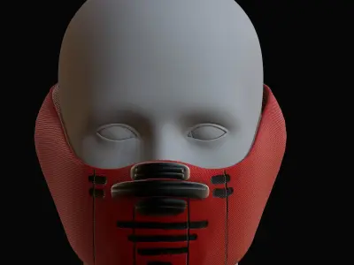 Gas mask helmet 3d model scifi Low-poly  Low-poly 3D model 195