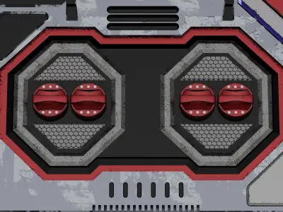 SCI-FI HANGAR DOOR 3D model