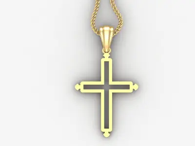 High Cross Pendant Light Gold 18K 4CP027 3D print model