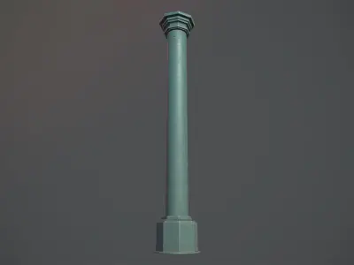Barrier Bollard pack 3 Green v2 Low-poly 3D model