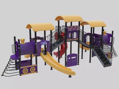 Train Style  Playground 5 Low-poly 3D model
