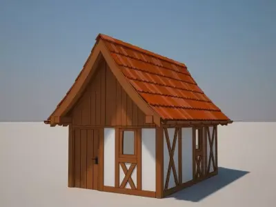 Cartoon Medieval House 04 3D model