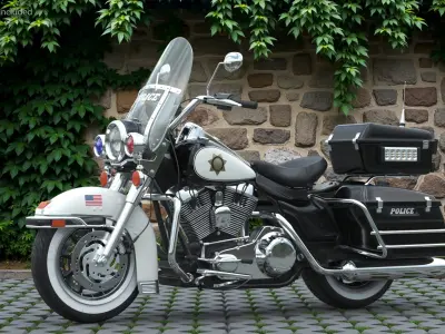  Classic Police Patrol Motorcycle USA 