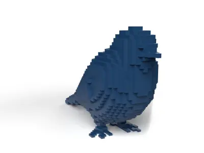 Swallow Minecraft Voxel Low-poly 3D model