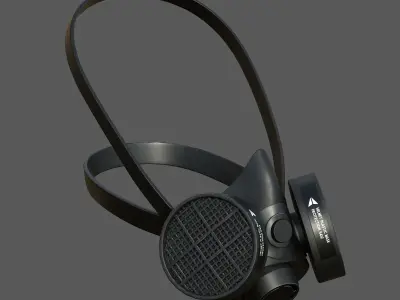 Gas mask helmet 3d protection plastic Black  Low-poly 3D model