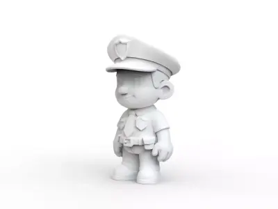 Cartoon Policeman 3D Printable 3D print model