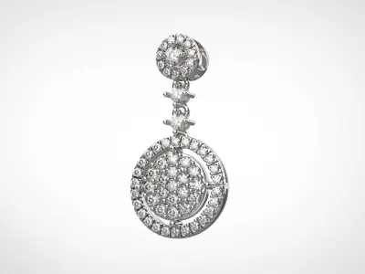 PE11 Classic Solitaire Pendant half ct CAD STL 18K  3g 3D print model