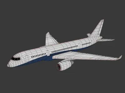  Generic Airliner - Plane - Airplane -- LowPoly Low-poly 3D model