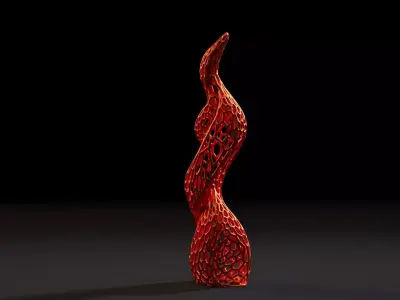 flame sculpture Voronoi 3D print model