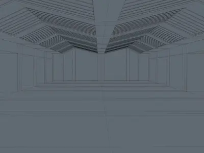Low Poly Sci Fi Interior Space  Low-poly 3D model
