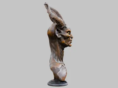 Bust of a Goblin Low-poly 3D model