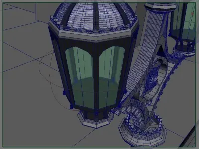 Westminster Bridge Lamp gritty-style textures 3D model