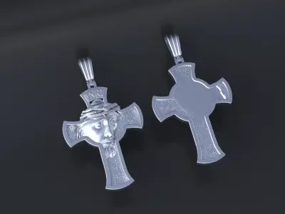 Cross with the image of Jesus cnc model or  3D print model