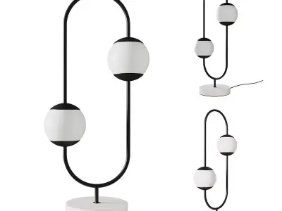Halley oval double globe table lamp 3D model