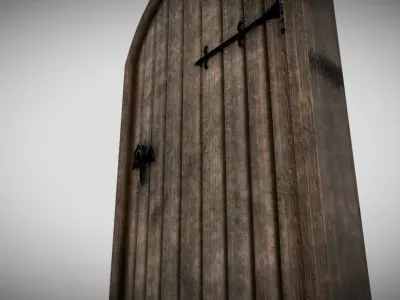 Medieval Door Low-poly 3D model