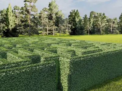 Square Mazes Low-poly 3D model