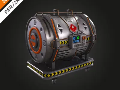 SCI-FI Fuel Tank Low-poly 3D model
