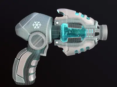Sci-Fi Gun - Ice Low-poly 3D model