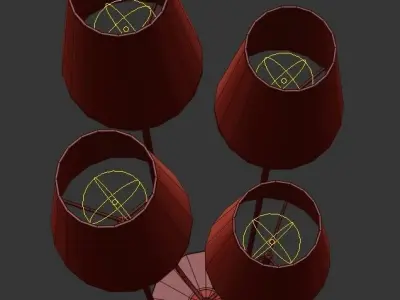 TYRONE three floor lamps with shades 3D model