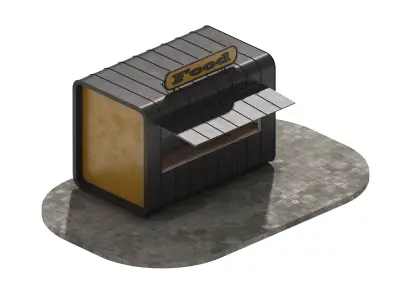 Kiosk 2 box with sign 3D model