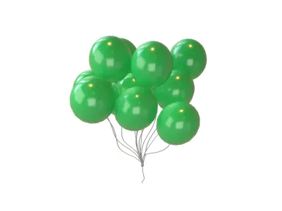 Bunch of Balloons v1 002 Low-poly 3D model