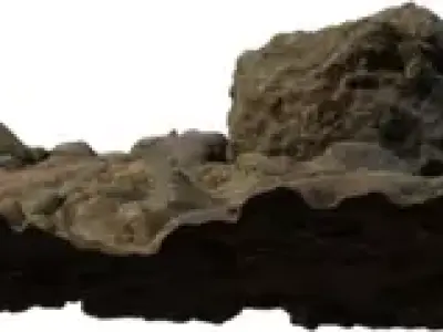 Photorealistic Rocky Ground Patch  Low-poly 3D model