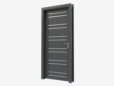 Modern Wooden Interior Door with Furniture 005 3D model