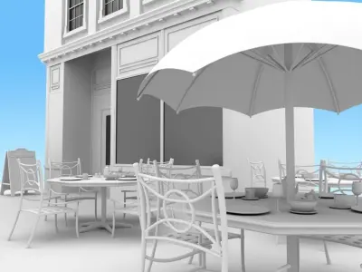 Main Street Shop Scene 3D model