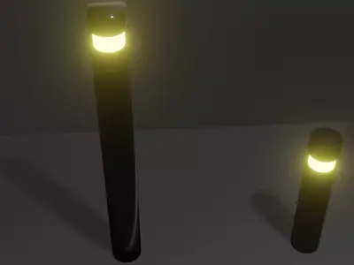 Sidewalk and wall lamp pack Low-poly 3D model