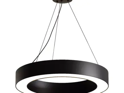 Black acrylic ring chandelier pendant lamp round chandelier 3D model