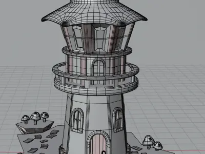 Stylized Witch House   Fantasy Cartoon Building Low-poly 3D model