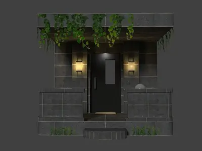 Modern House Entrance with Nature  3D model