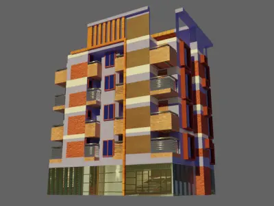 modern home apartment game and film Low-poly 3D model