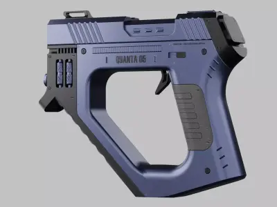 Quanta 05 SciFi Concept Futuristic Handgun Violet Color 3D model