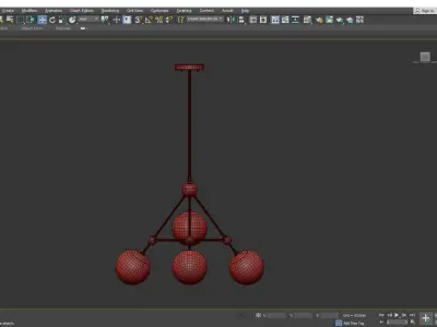Kirkman Chandelier Gold Low-poly 3D model