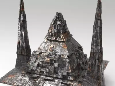 Great Giza Molten lava pyramid Low-poly 3D model