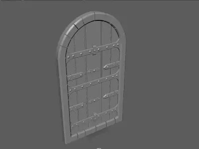 Medieval Wooden Door 3D Model  Low-poly 3D model