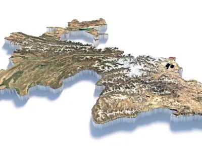 Tajikistan Terrain Country 3D model
