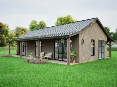 small barn house 3D model