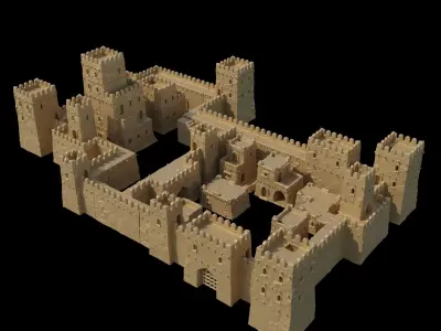 Modular Desert Castle Tabletop Terrain 28 MM 3D print model