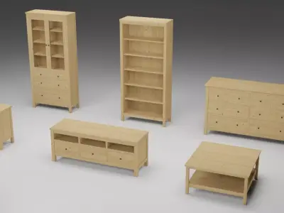 Furniture Set ikea chest of drawers Low-poly 3D model