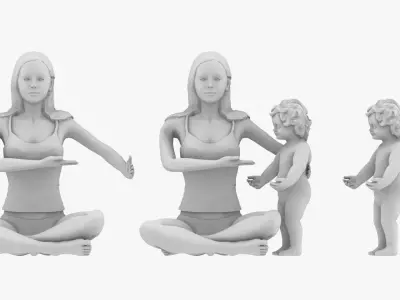 Mother and son 3D print model