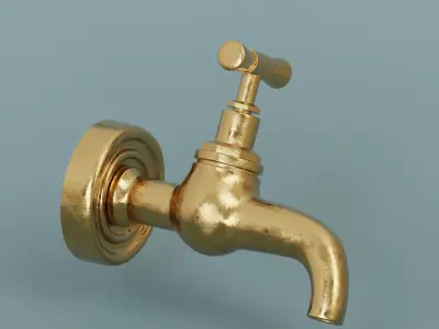 Bronze Tap Low-poly 3D model
