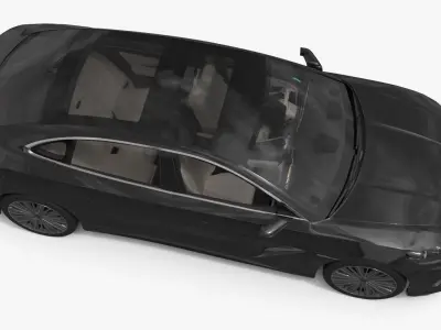  Modern Electric Fastback Sedan Black 