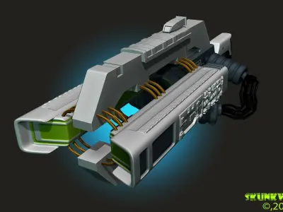 Railgun Rifle HighPoly 3DPrint 3D print model