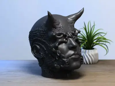 Demon human robot headphone Stand 3D print model